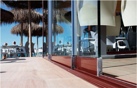 sistema cristalera con rodamientos